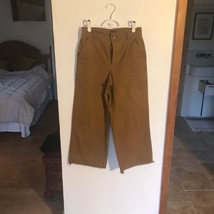 Madewell size 26 cropped wide-leg dark khaki pants